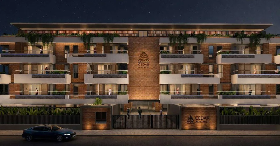 Cedar Apartments — brick-and-terrace mid-rise residences, North Bangalore