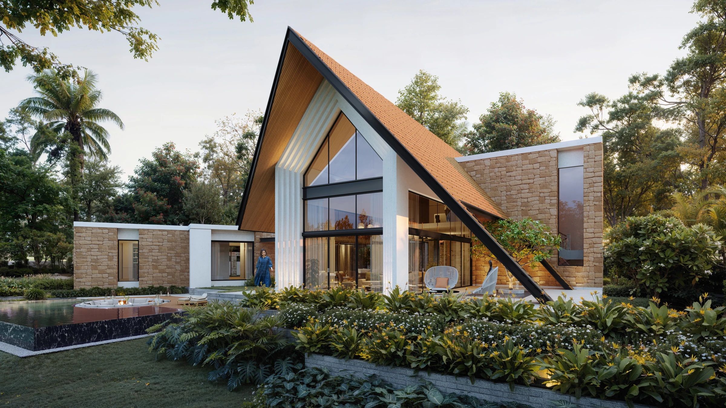 The A-frame 5 BHK villa