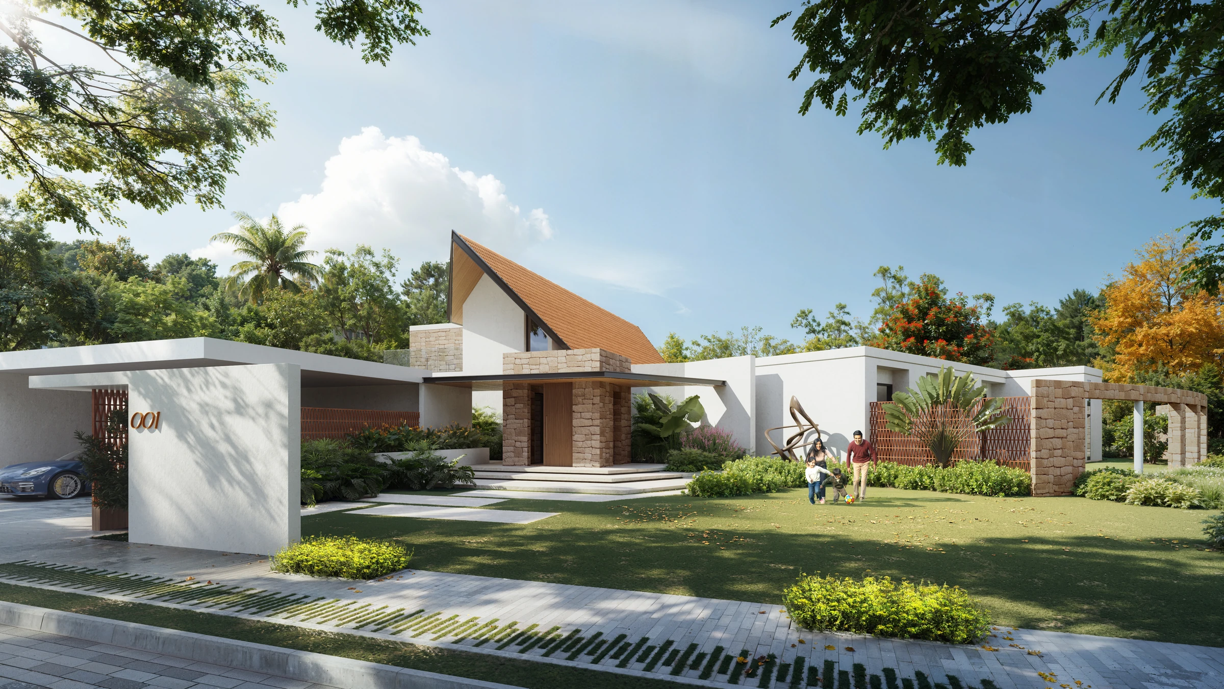 A 5 BHK Silver Ranches villa and pool