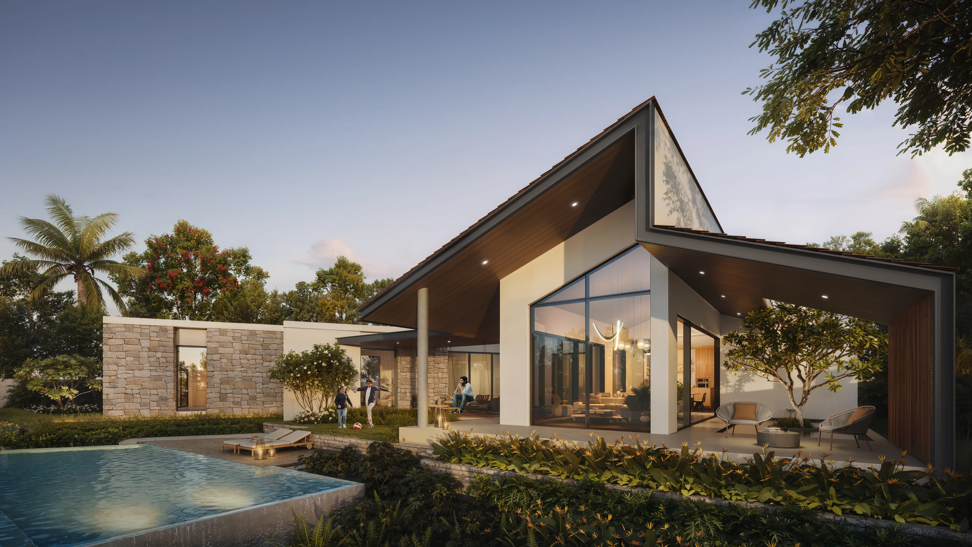 A-frame villa with private pool